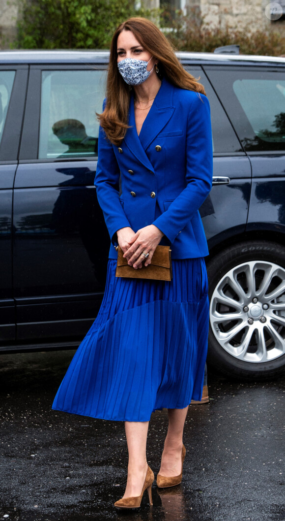 Catherine (Kate) Middleton, duchesse de Cambridge, lors d'une visite à l'Unité de réduction de la violence à Prestonpans, Ecosse, Royaume Uni, le 24 mai 2021.