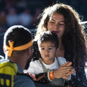 Exclusif - Jo-Wilfried Tsonga a reçu le soutien à distance de son épouse Noura El Shwekh et leur fils Sugar pour son entrée en lice à Roland-Garros.