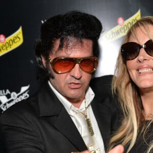Exclusif - Loana Petrucciani et son ami Eryl Prayer (sosie de Elvis Presley) - Soirée des invités Unexpected à la Villa Schweppes lors du 70ème festival de Cannes le 20 mai 2017.