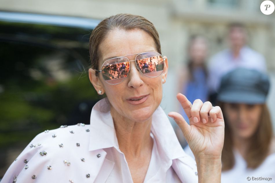 Céline Dion quitte l'hôtel Royal Monceau à Paris, le 20 juin 2017