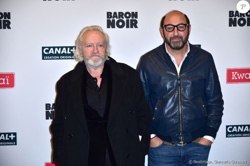Niels Arestrup et Kad Merad - Photocall de la série de Canal+ "Baron Noir" à la Maison de la Mutualité à Paris le 27 janvier 2016. © Giancarlo Gorassini