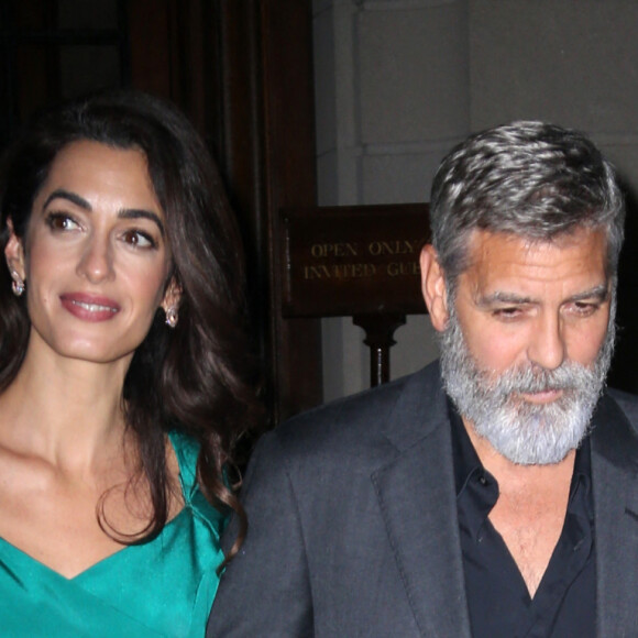 George et Amal Clooney sortent pour la soirée à New York, le 1er octobre 2019.