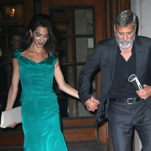 George et Amal Clooney sortent pour la soirée à New York, le 1er octobre 2019.