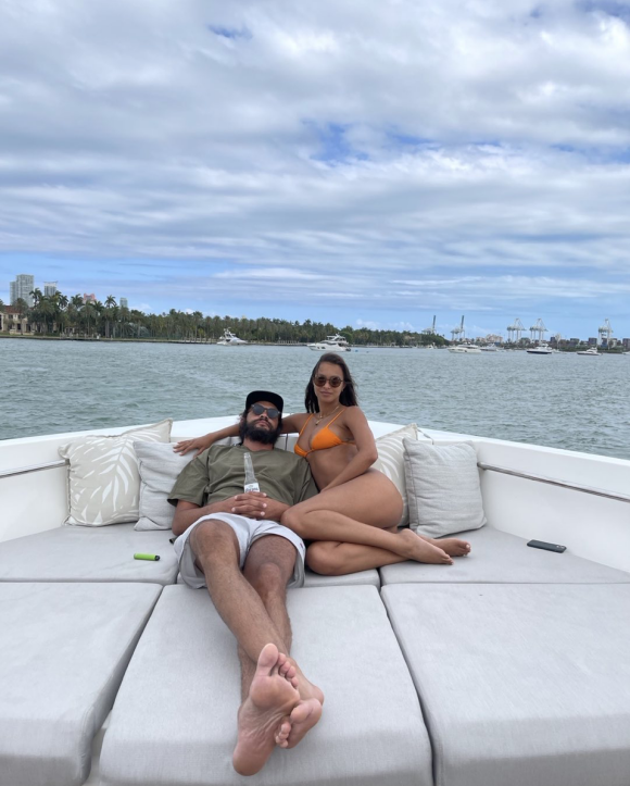 Joakim Noah et sa fiancée Lais Ribeiro à Miami. Mai 2021.