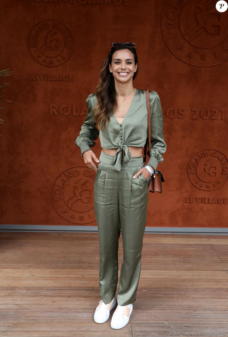 Marine Lorphelin au village lors des internationaux de France de tennis de Roland Garros à Paris, France, le 5 juin 2021. © Dominique Jacovides/Bestimage