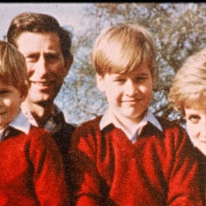 Le prince Charles, Diana et leurs enfants, le prince Harry et le prince William.