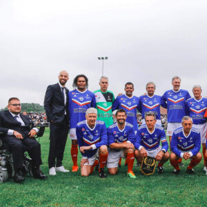 Baptiste Vendroux, Christian Karembeu, Gaëtan Huard, Sonny Anderson, Dominique Rocheteau, Laurent blanc, Jean-Michel Larqué, Arsene Wenger, Bixente Kizarazu, Claude Puel, Alain Giresse, Laure Boulleau lors du match d'inauguration du stade Charles de Gaulle à Colombey-les-Deux-Églises entre le Variétés Club de France et le club local le 6 juin 2021. Ce match contre le FC Colombey a été joué au profit de la Fondation Anne-de-Gaulle © Gwladys Duteil via Bestimage 