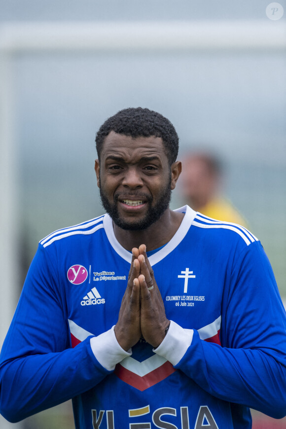 Frédéric Piquionne lors du match d'inauguration du stade Charles de Gaulle à Colombey-les-Deux-Églises entre le Variétés Club de France et le club local le 6 juin 2021. Ce match contre le FC Colombey a été joué au profit de la Fondation Anne-de-Gaulle © Pierre Perusseau / Bestimage 