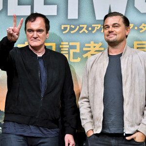 Quentin Tarantino et Leonardo DiCaprio - Conférence de presse du film 'Once Upon A Time In Hollywood' à l'Hôtel Ritz-Carlton à Tokyo au Japon, le 26 août 2019. © Kento Nara / Zuma Press / Bestimage