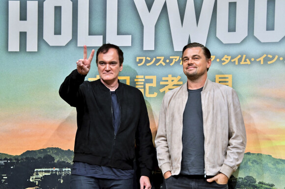 Quentin Tarantino et Leonardo DiCaprio - Conférence de presse du film 'Once Upon A Time In Hollywood' à l'Hôtel Ritz-Carlton à Tokyo au Japon, le 26 août 2019. © Kento Nara / Zuma Press / Bestimage
