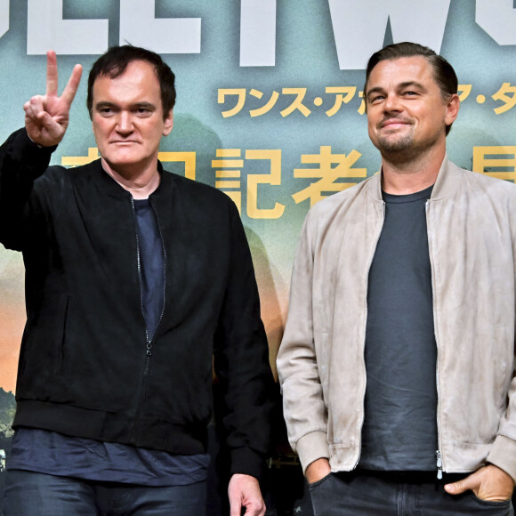 Quentin Tarantino et Leonardo DiCaprio - Conférence de presse du film 'Once Upon A Time In Hollywood' à l'Hôtel Ritz-Carlton à Tokyo au Japon, le 26 août 2019. © Kento Nara / Zuma Press / Bestimage