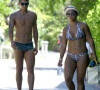 Thiago Silva (Thiago Emiliano da Silva), le footballeur international brésilien, en vacances avec sa femme Isabele à Miami, le 28 juin 2016