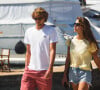 Exclusif - Le champion de tennis allemand Alexander Zverev et son ex compagne Brenda Patea arrivent à Zadar à bord d'un yacht à l'occasion du tournoi de tennis Adria Tour, le 17 juin 2020.
