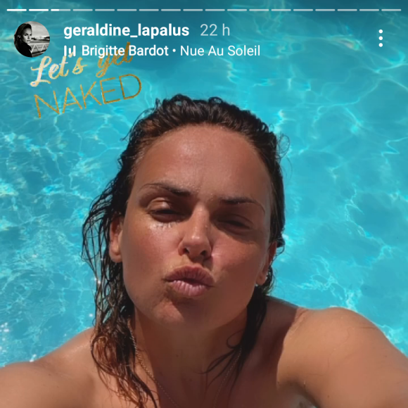 Géraldine Lapalus s'affiche entièrement nue dans sa piscine.