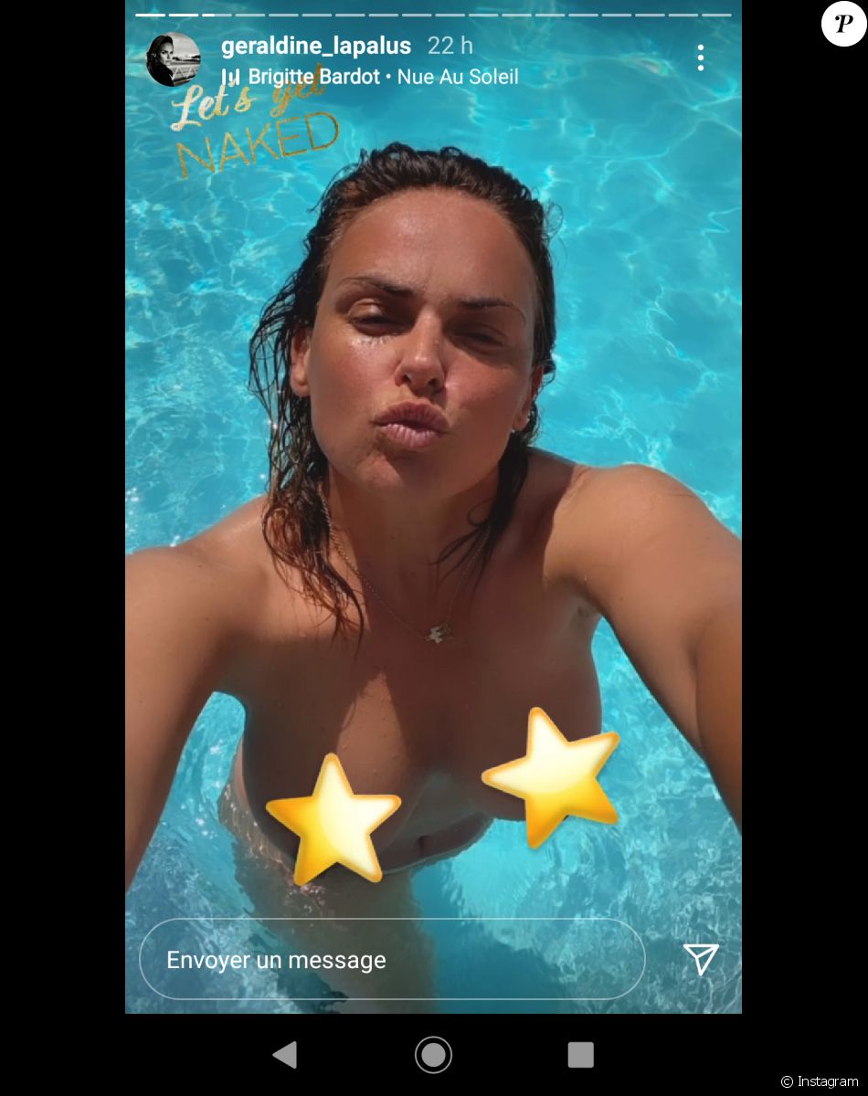Géraldine Lapalus s'affiche entièrement nue dans sa piscine.
