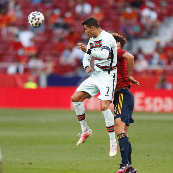 Cristiano Ronaldo lors du match de football amical Espagne - Portugal au stade Butarque à Leganes, le 8 juin 2021.