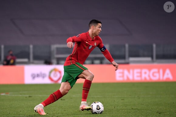 Cristiano Ronaldo lors du match Portugal - Azerbaïdjan (1 - 0) lors des éliminatoires pour la Coupe du Monde. Turin, le 24 mars 2021. © Inside / Panoramic / Bestimage