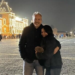 Anggun et son époux, Christian Kretschmar à Moscou.