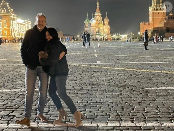 Anggun et son époux, Christian Kretschmar à Moscou.