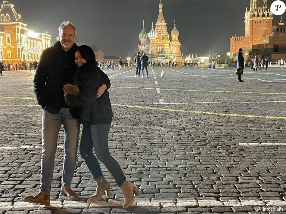 Anggun et son époux, Christian Kretschmar à Moscou.