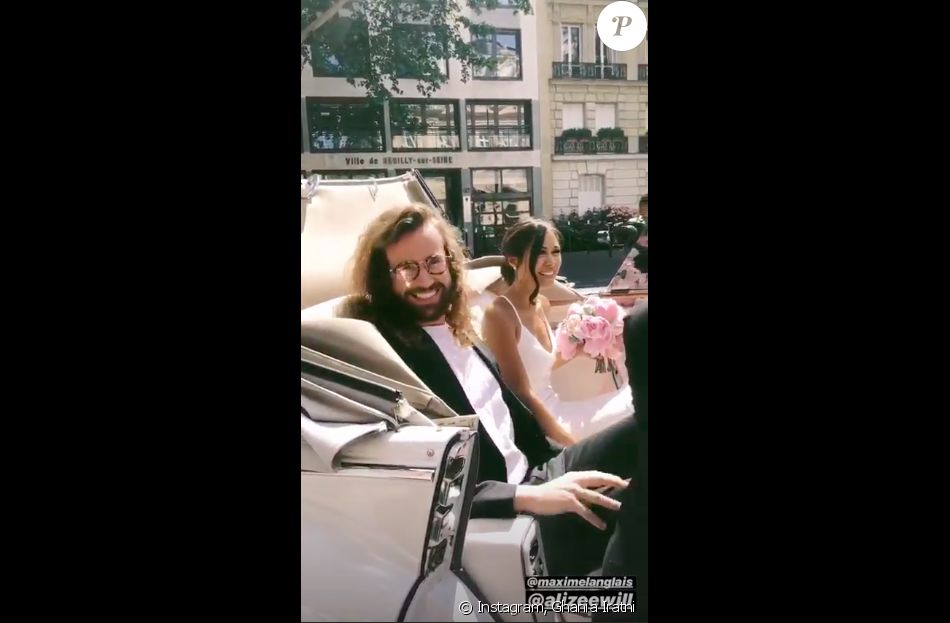 Maxime et Alizée de "Pékin Express", le jour de leur mariage le 22 juin 2019.