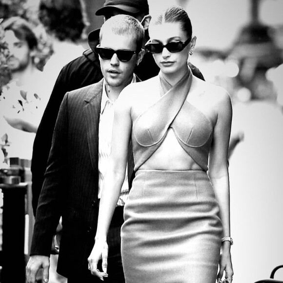 Justin Bieber et sa femme Hailey Baldwin à Paris. Le chanteur canadien et son épouse ont été reçus par Brigitte et Emmanuel Macron à l'Elysée le jour de la fête de la Musique.