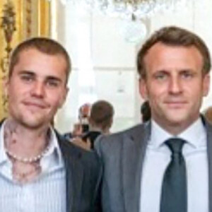 Justin Bieber et sa femme Hailey (Baldwin) ont rencontré le président Emmanuel Macron et sa femme Brigitte au palais de l'Elysée à Paris. © Justin Bieber / Instagram via Bestimage 
