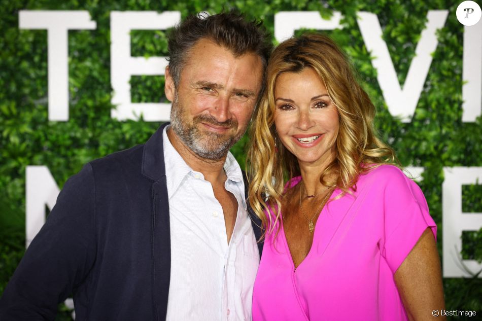 Alexandre Brasseur et Ingrid Chauvin au photocall de la série "Demain nous appartient" lors du 60ème Festival de Télévision de Monte-Carlo au Grimaldi Forum à Monaco, le 19 juin 2021.