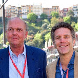 Le prince Serge de Yougoslavie et le prince Emmanuel Philibert de Savoie durant la seconde journée du 12eme Grand Prix Historique de Monaco. Cet événement se déroule du 23 au 25 avril 2021. © Bruno Bebert / Bestimage