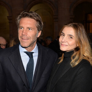 Le prince Emmanuel-Philibert de Savoie et sa femmme Clotilde Courau lors de la cérémonie d'installation de F.Mitterrand à l'académie des Beaux-Arts à Paris, France, le 6 février 2020. © Veeren/Bestimage