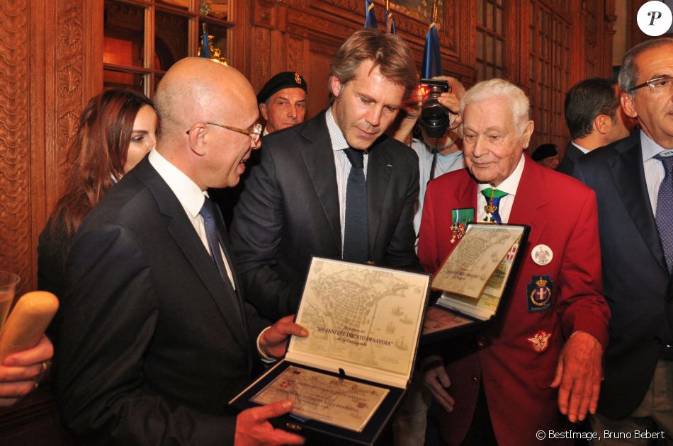 Eric Ciotti, député et conseiller départemental, et Emmanuel-Philibert de Savoie, prince de Venise et prince de Piémont, ont assisté à l'hommage rendu à la Maison de Savoie dans le cadre de la commémoration du Comté de Nice, par le Conseil Départemental des Alpes Maritimes au Palais des Rois Sarde, à Nice. Le 5 octobre 2018. © Bruno Bebert / Bestimage