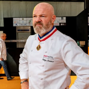 Philippe Etchebest préside le salon français de la restauration "Expotel" à Bordeaux. Il dirige aussi la journée des chefs et sa compétion regroupant vingt-deux étoiles sur l'évènement © Patrick Bernard/ Bestimage