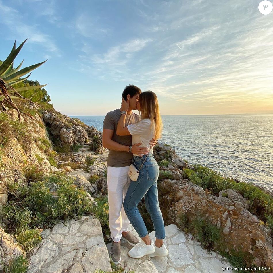Dylan Deschamps, le fils de Didier Deschamps, avec sa compagne Mathilde le 23 juin 2019.