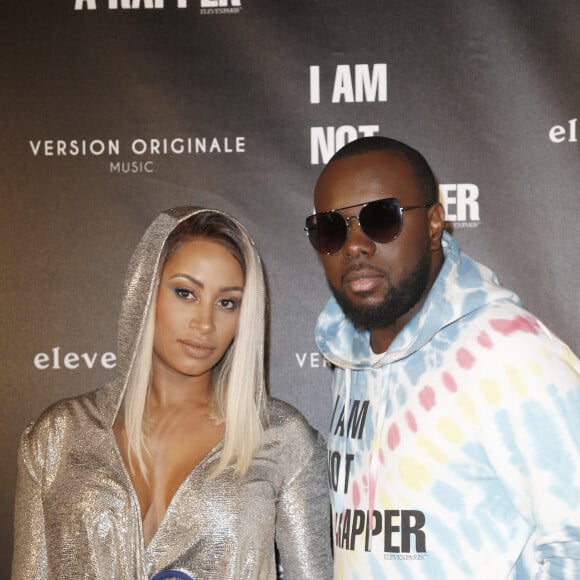 Le rappeur Gims et sa femme Demdem Djuna lors de la soirée de lancement de la collection capsule "I'm not a rapper" de la marque Elevenparis à Paris, France, le 11 avril 2019. © Christophe Aubert via Bestimage