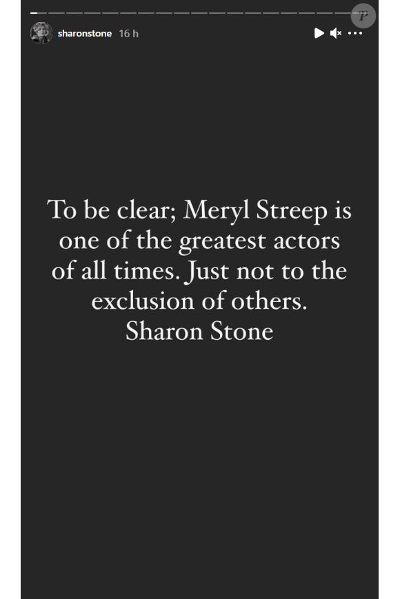 Sharon Stone réagit au tollé des internautes suite à la publication de ses propos sur Meryl Streep.