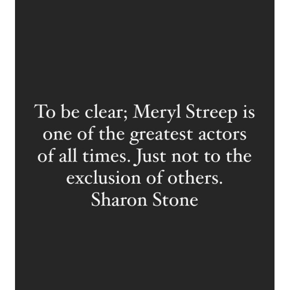 Sharon Stone réagit au tollé des internautes suite à la publication de ses propos sur Meryl Streep.