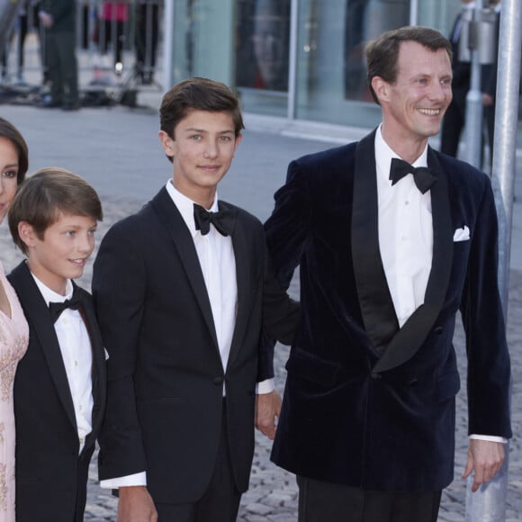 La princesse Marie, le prince Felix le prince Nicolai et le prince Joachim - Soirée de gala à l'occasion du 75ème anniversaire de la reine Margrethe II de Danemark à Aarhus le 8 avril 2015.