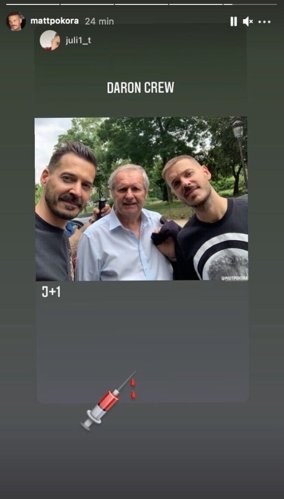 M. Pokora, son père et son frère Julien Tota. Instagram. Le 21 juin 2021.