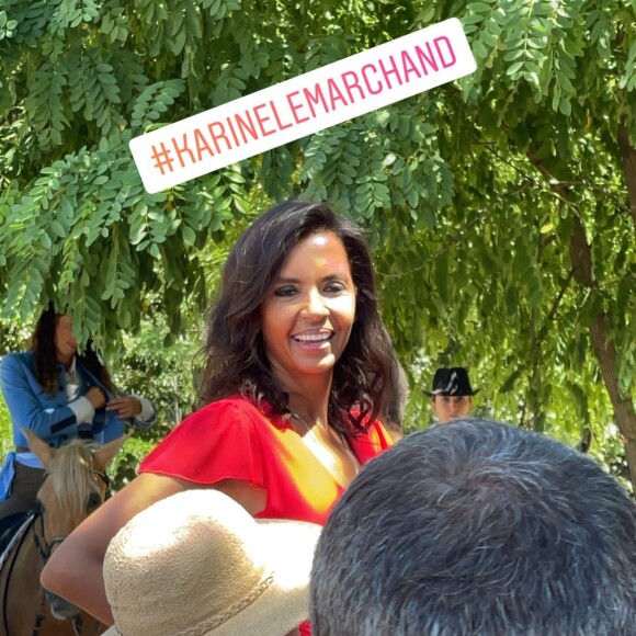 Karine Le Marchand au mariage de Mathieu et Alexandre le 26 juin 2021.