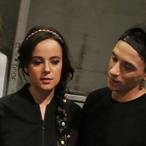 Alizée et son compagnon Grégoire Lyonnet en backstage du défilé du 21ème salon du chocolat à la porte de Versailles à Paris le 27 octobre 2015. Denis Guignebourg / Bestimage