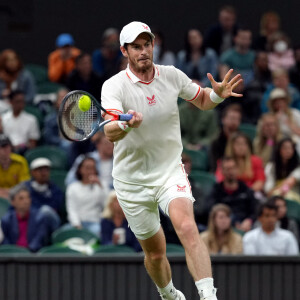 Andy Murray in action against Nikoloz Basilashvili on Centre Court on day one of Wimbledon at The All England Lawn Tennis and Croquet Club, Wimbledon. Picture date: Monday June 28, 2021. ... Wimbledon 2021 - Day One - The All England Lawn Tennis and Croquet Club ... 28-06-2021 ... London ... UK ... Photo credit should read: John Walton/PA Wire. Unique Reference No. 60635533 ... See PA story TENNIS Wimbledon. Photo credit should read: John Walton/PA Wire. RESTRICTIONS: Editorial use only. No commercial use without prior written consent of the AELTC. Still image use only - no moving images to emulate broadcast. No superimposing or removal of sponsor/ad logos. 