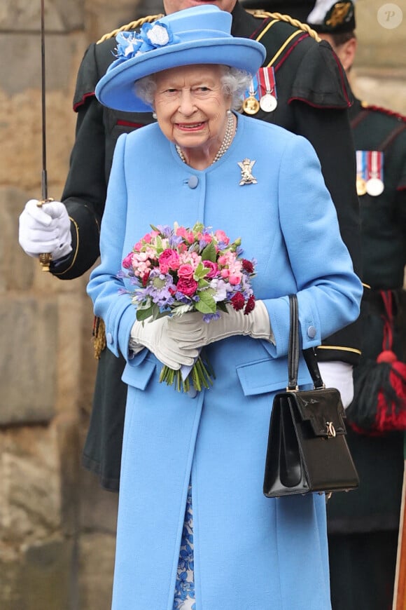 Queen Elizabeth II during the Ceremony of the Keys on the forecourt of the Palace of Holyroodhouse in Edinburgh, as part of her traditional trip to Scotland for Holyrood Week. Monday June 28, 2021.