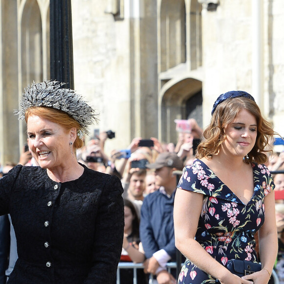 La princesse Eugenie d'York et sa mère Sarah Margaret Ferguson, duchesse d'York - Les invités arrivent au mariage de E. Goulding et C.Jopling en la cathédrale d'York, le 31 août 2019