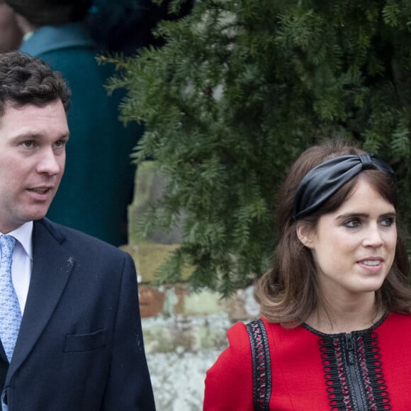 La princesse Eugénie d'York et son mari Jack Brooksbank - La famille royale britannique se rend à la messe de Noël à l'église Sainte-Marie-Madeleine à Sandringham, le 25 décembre 2018.