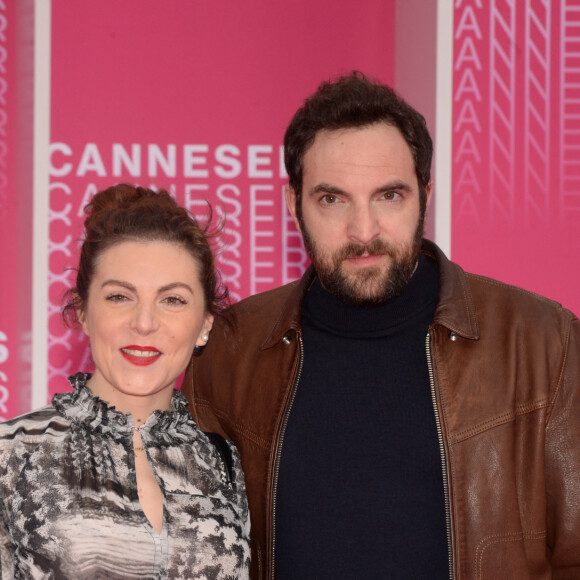 Anne-Elisabeth Blateau et David Mora durant la soirée d'ouverture de la compétition du Canneseries le 7 avril 2018. © Rachid Bellak / Bestimage