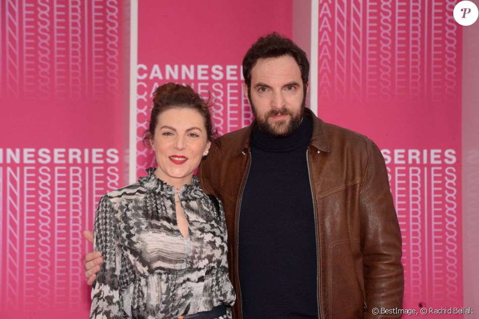 Anne-Elisabeth Blateau et David Mora durant la soirée d'ouverture de la compétition du Canneseries le 7 avril 2018. © Rachid Bellak / Bestimage