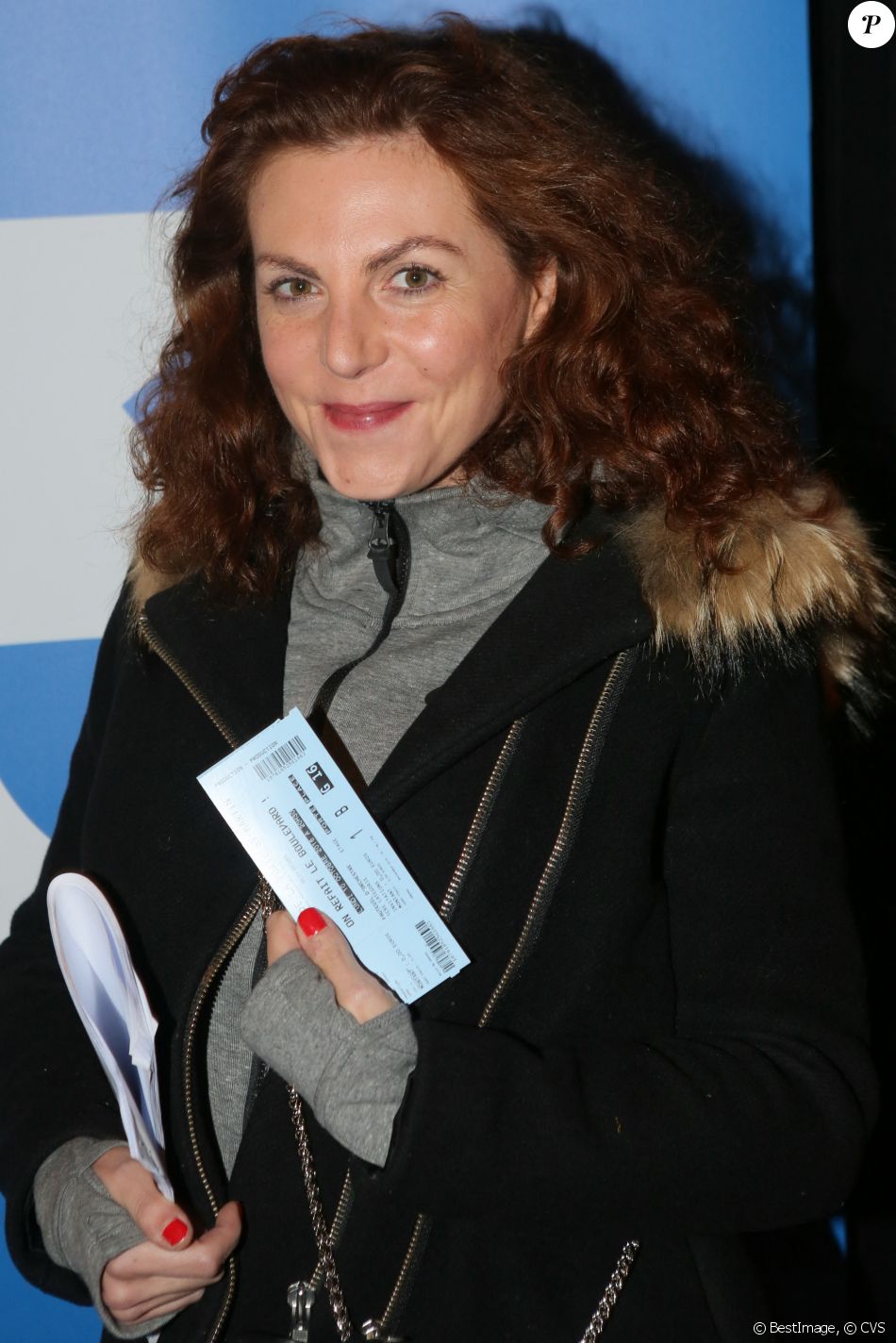 Anne-Elisabeth Blateau - Enregistrement de la pièce de théâtre "On refait le boulevard" au théâtre de la porte Saint-Martin à Paris, France, le 10 octobre 2016. © CVS/Bestimage
