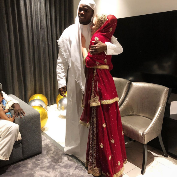 Paul Pogba et son épouse Zulay Pogba lors de leur mariage religieux, en mars 2018.