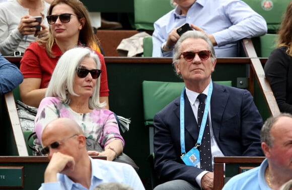 William Leymergie et sa femme Maryline - People dans les tribunes de Roland Garros le 26 mai 2016. © Dominique Jacovides / Bestimage