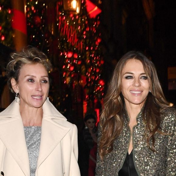 Elizabeth Hurley (Liz Hurley) à la sortie du club "Annabel's" à Londres, le 5 décembre 2018. 
